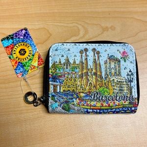 Barcelona Coin and Card Zipper Wallet